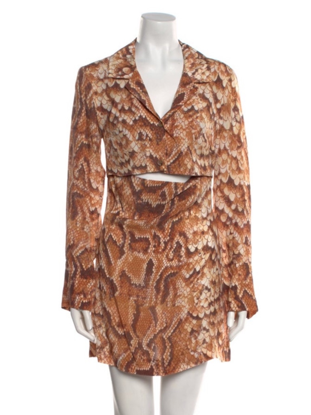 Nanushka Brown Snake-Print Dress